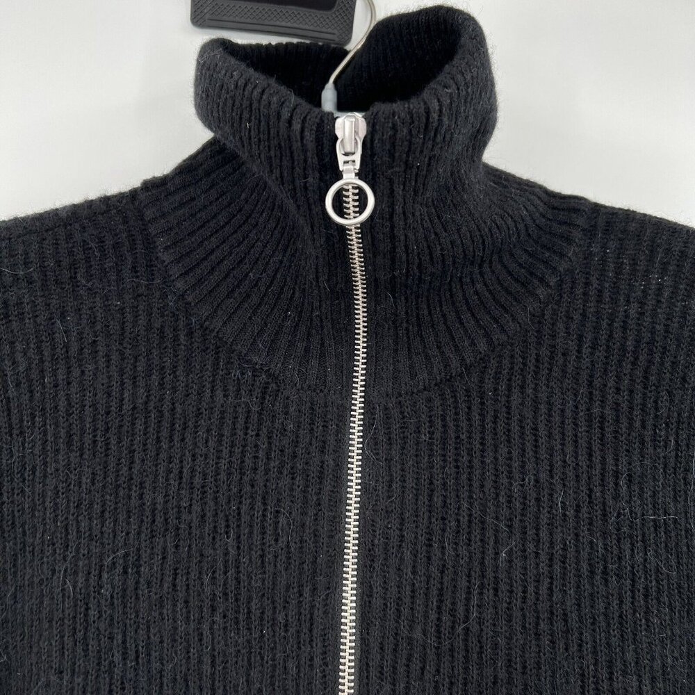 Quince Black Baby Alpaca-Merino Wool Quarter Zip Pullover Sweater sz S NWT - Picture 2 of 6